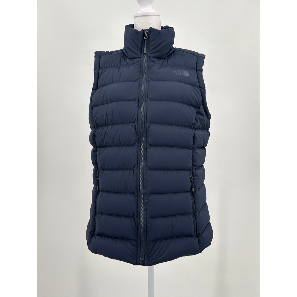 The North Face Aconcagua Women Puffer Vest Navy Blue Quilted Down Full Zip Large